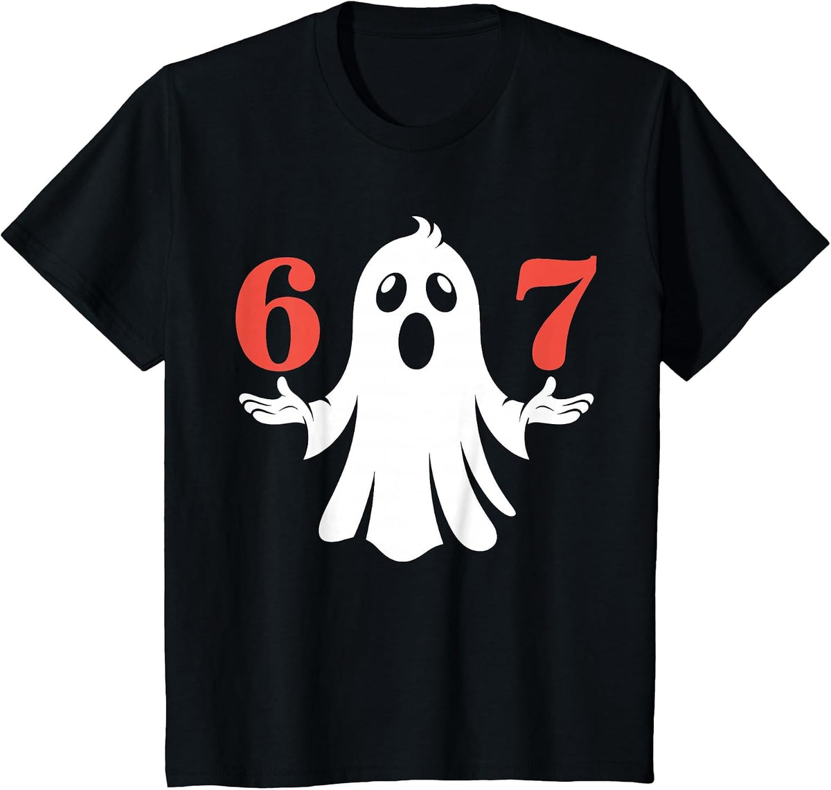 Six Seven Meme 6 7 Halloween Ghost Costume T-Shirt - Black