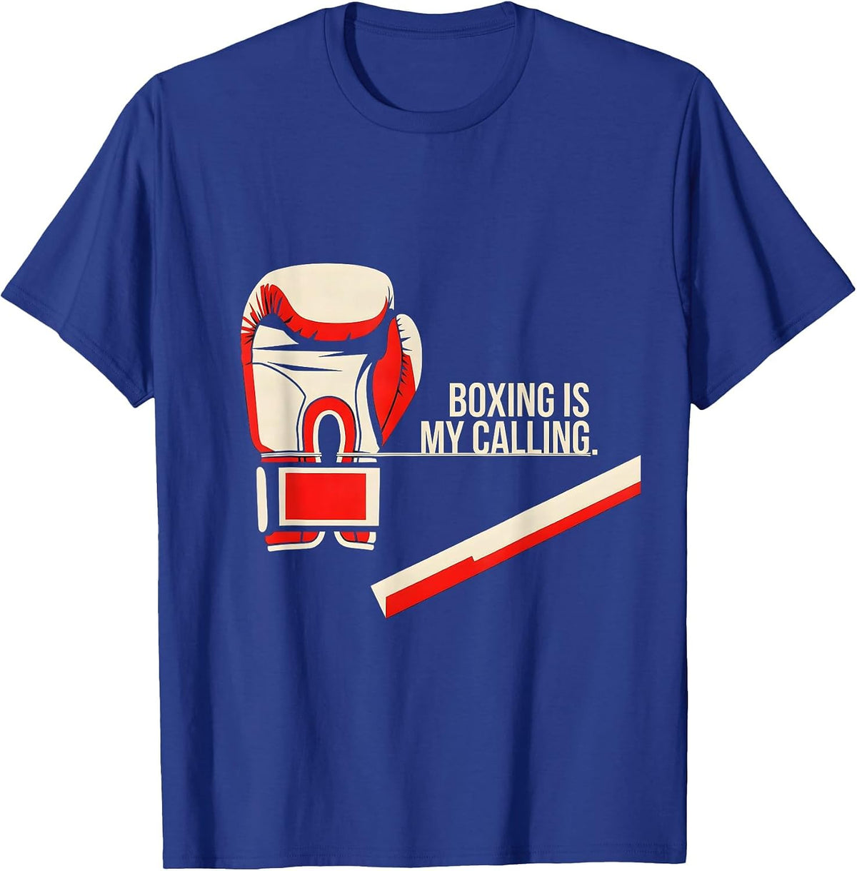 Men's Boxing Is My Calling Minimalist Boxing Fan Trainer Gift T-Shirt - Royal Blue