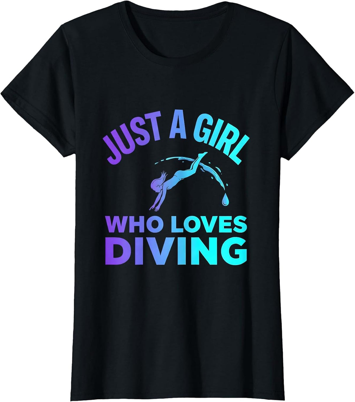 Just A Girl Who Loves Diving Cute Gymnastics Sport Lover T-Shirt - Black