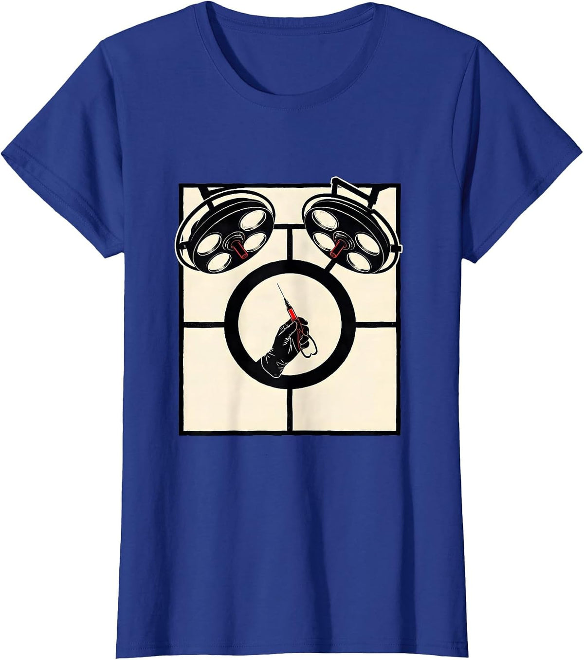 Women's Surgical Tech Stencil Graphic Occupational Pride T-Shirt - Royal Blue