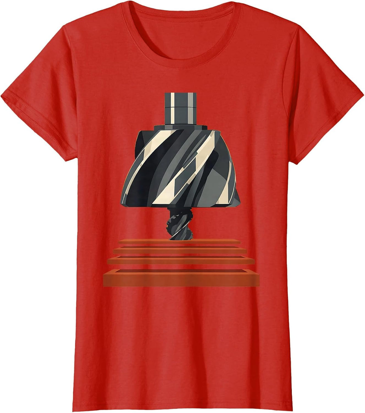 Rotary Drilling Bit Patriotic Oilfield Worker Blue Collar T-Shirt - Red