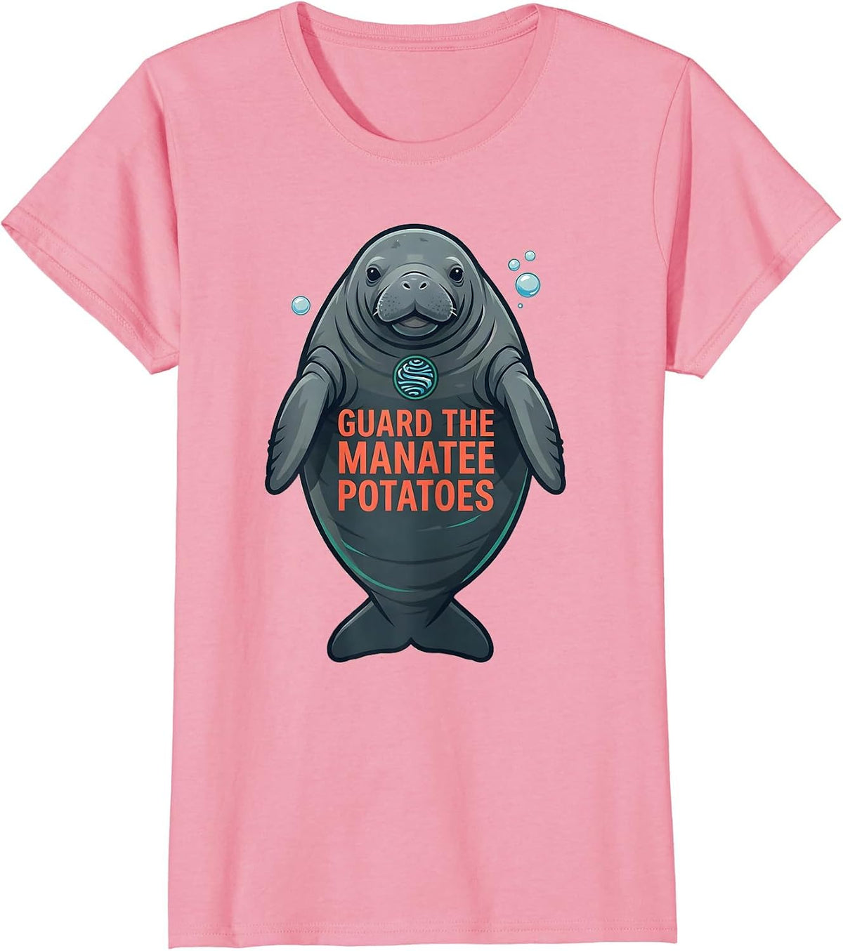Women's Guard The Manatee Potatoes Funny Manatee Lover Crystal River T-Shirt - Pink