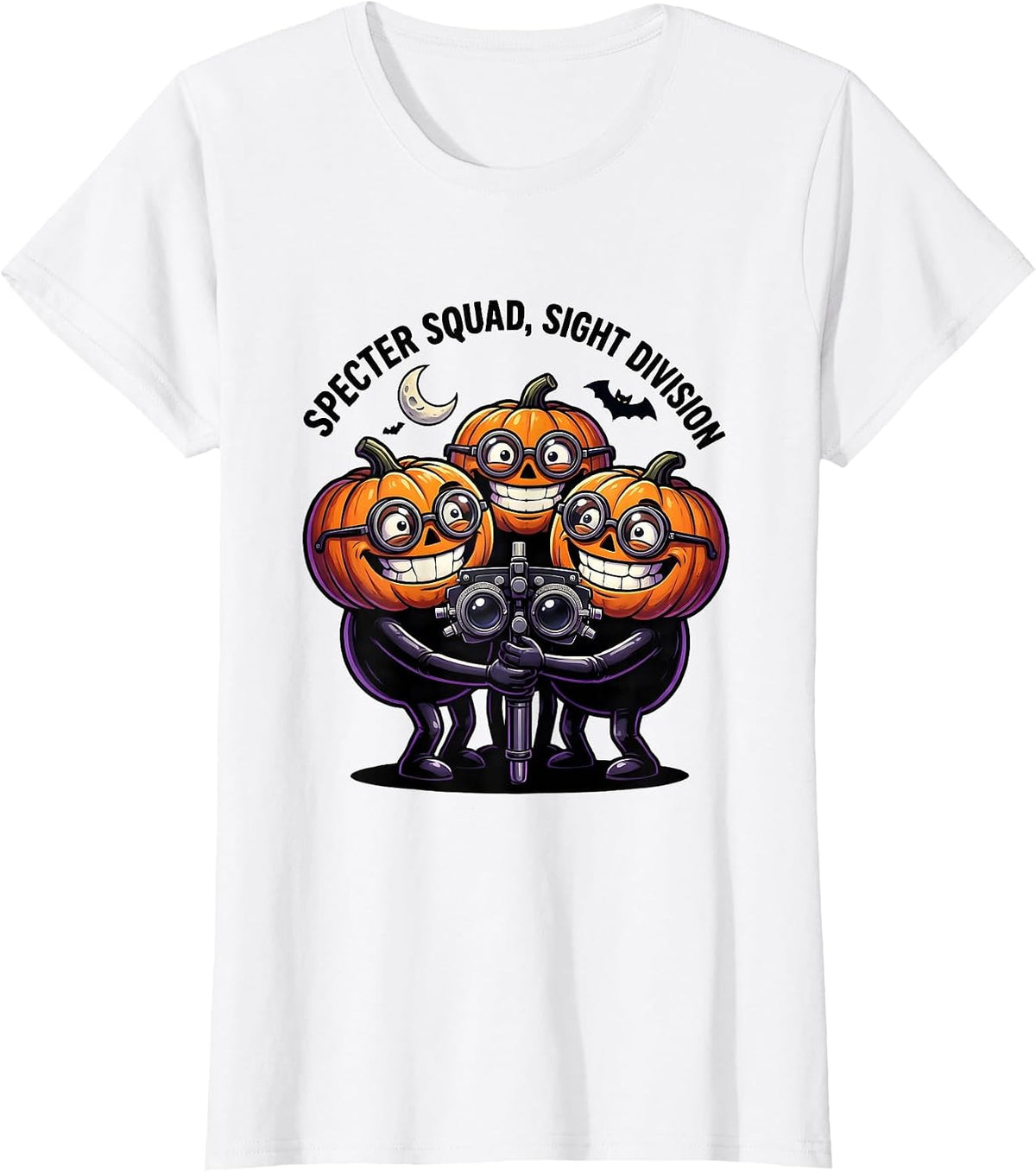 Specter Squad Sight Division Cartoon Halloween Optometrist T-Shirt - White