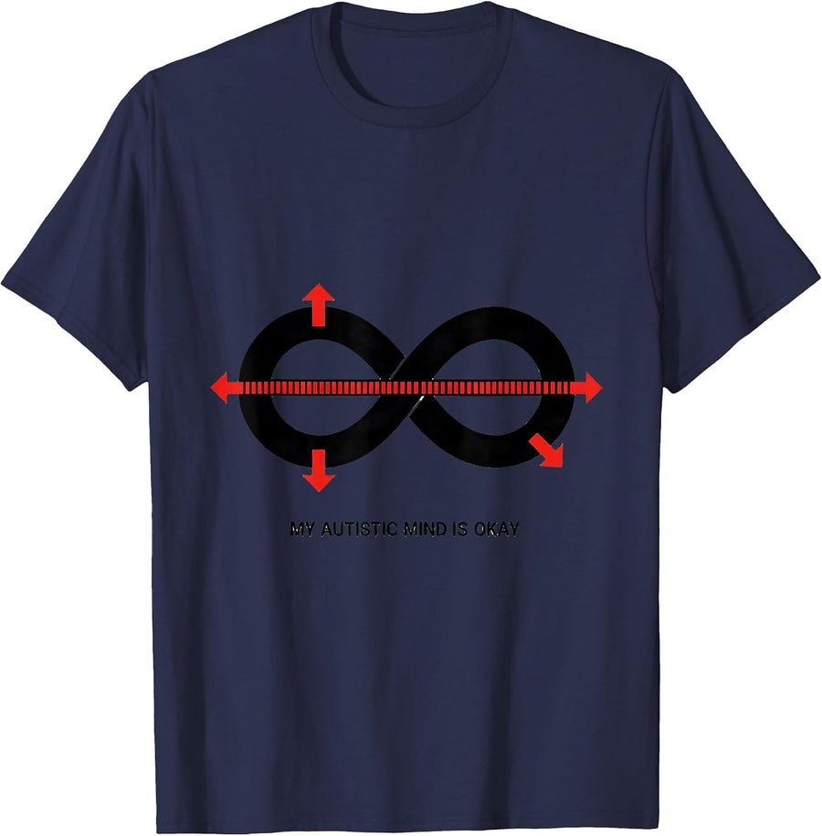 My Autistic Mind Is Okay Neurodivergent Acceptance Humor T-Shirt - Navy Blue