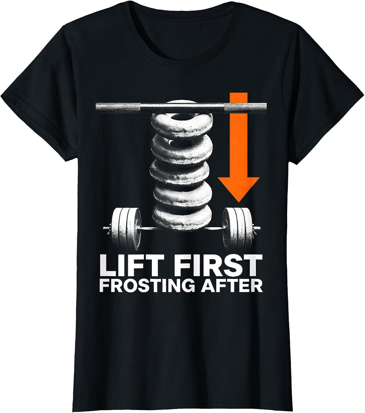 Lift First, Frosting After Funny Gym Weightlifting Humor T-Shirt - Black