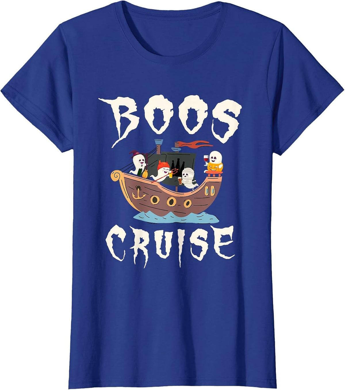 Halloween Party Wine Beer Drinking Boos Cruise T-Shirt - Royal Blue