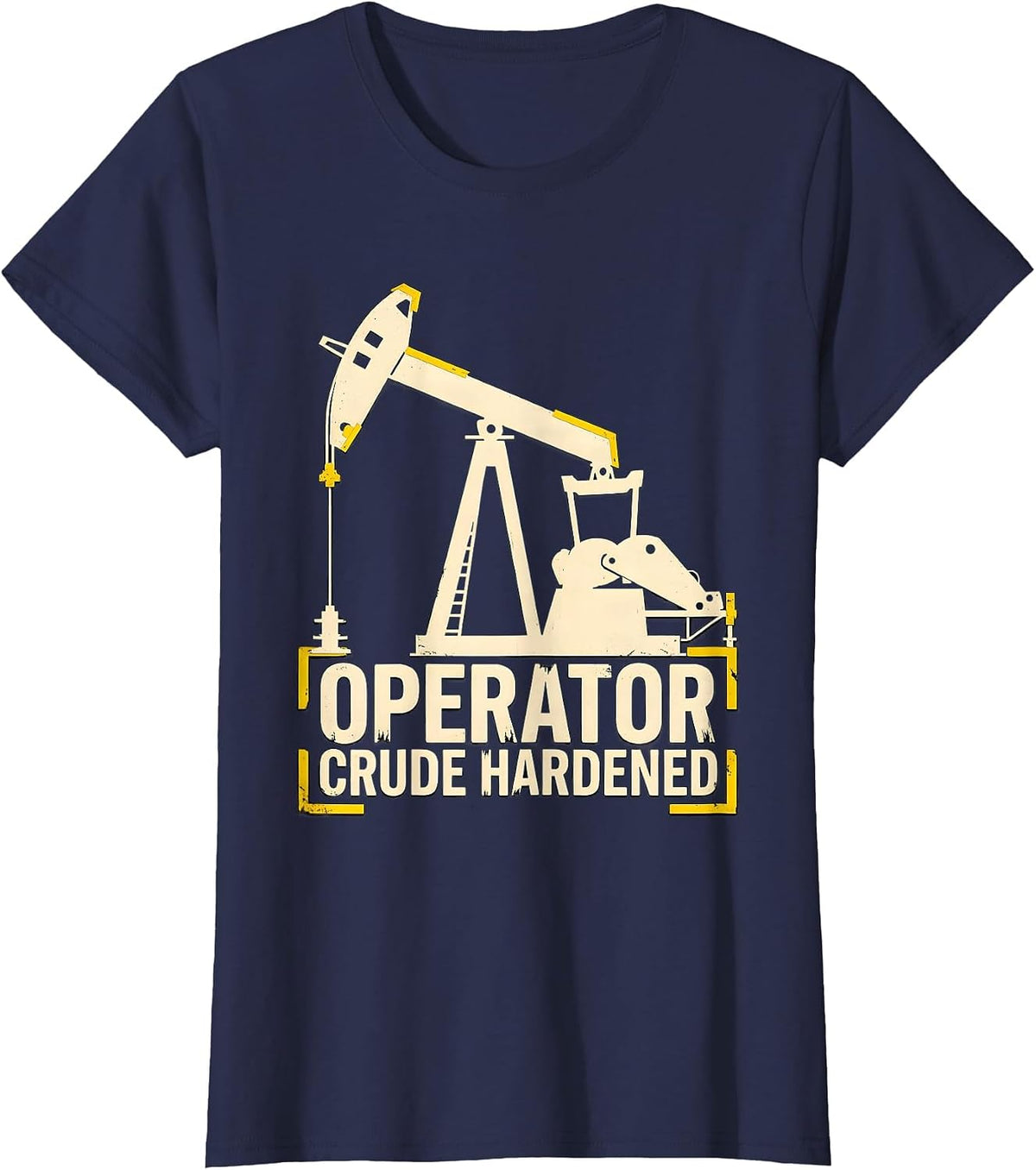 Women's Operator, Crude Hardened Stencil Oilfield Worker Gift T-Shirt - Navy Blue