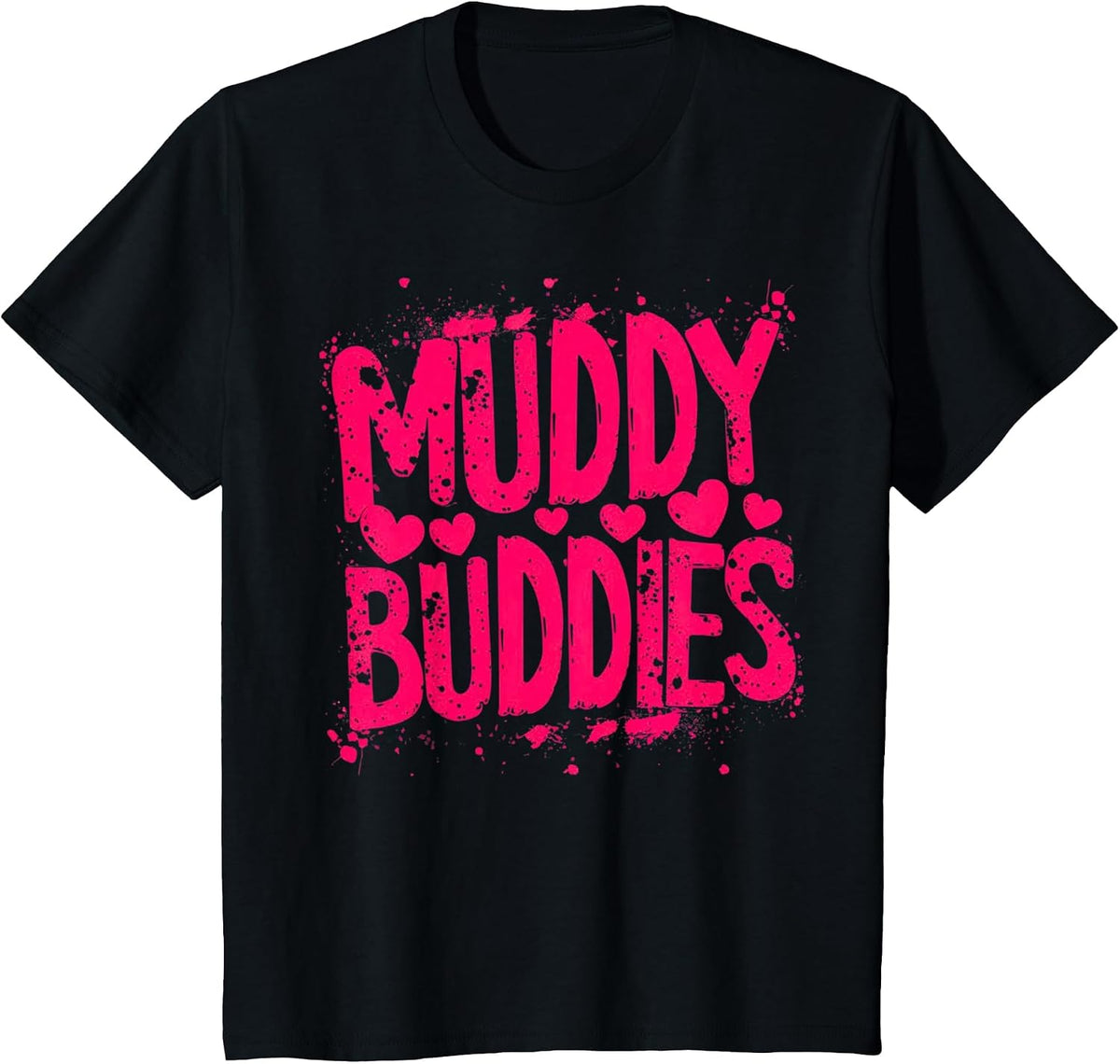 Womans Buddies Muddy Mud Run Mudding Running Girls Team ATV T-Shirt - Black