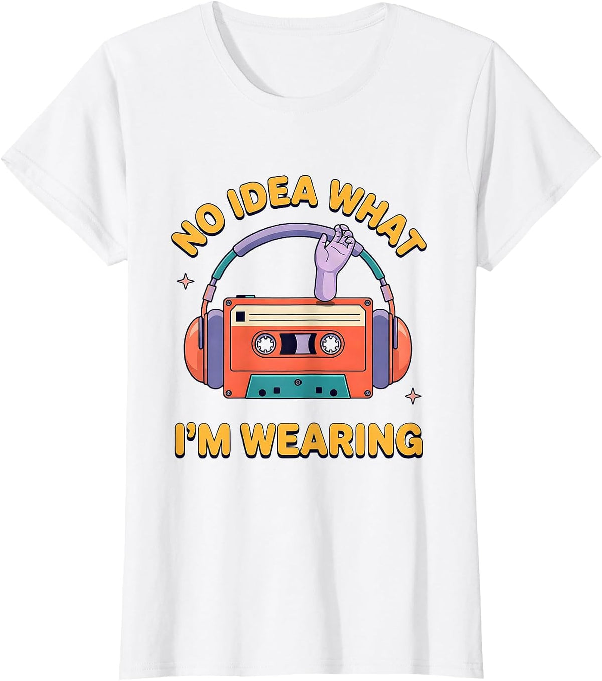 Women's No Idea What I'm Wearing Funny 80s 90s Retro Party Costume T-Shirt - White