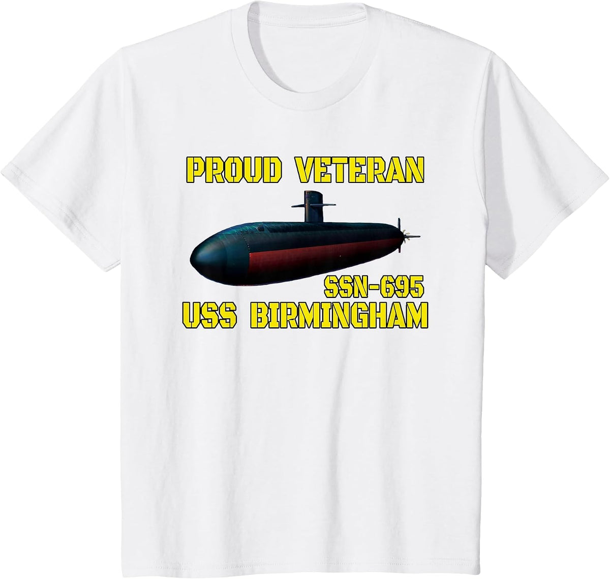 USS Birmingham SSN-695 Submarine Veterans Day Father Grandpa T-Shirt - White