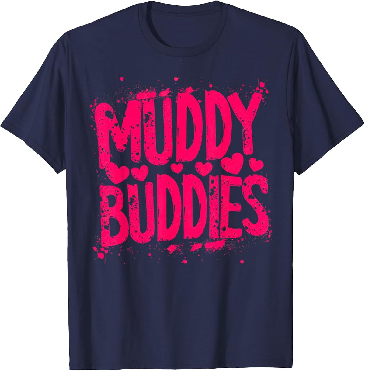Womans Buddies Muddy Mud Run Mudding Running Girls Team ATV T-Shirt - Navy Blue