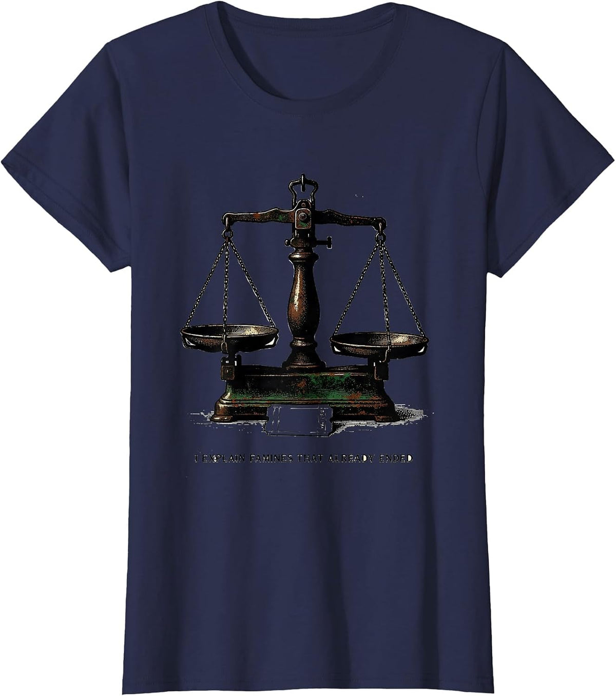 Women's I Explain Famines That Already Ended Vintage History Teacher T-Shirt - Navy Blue