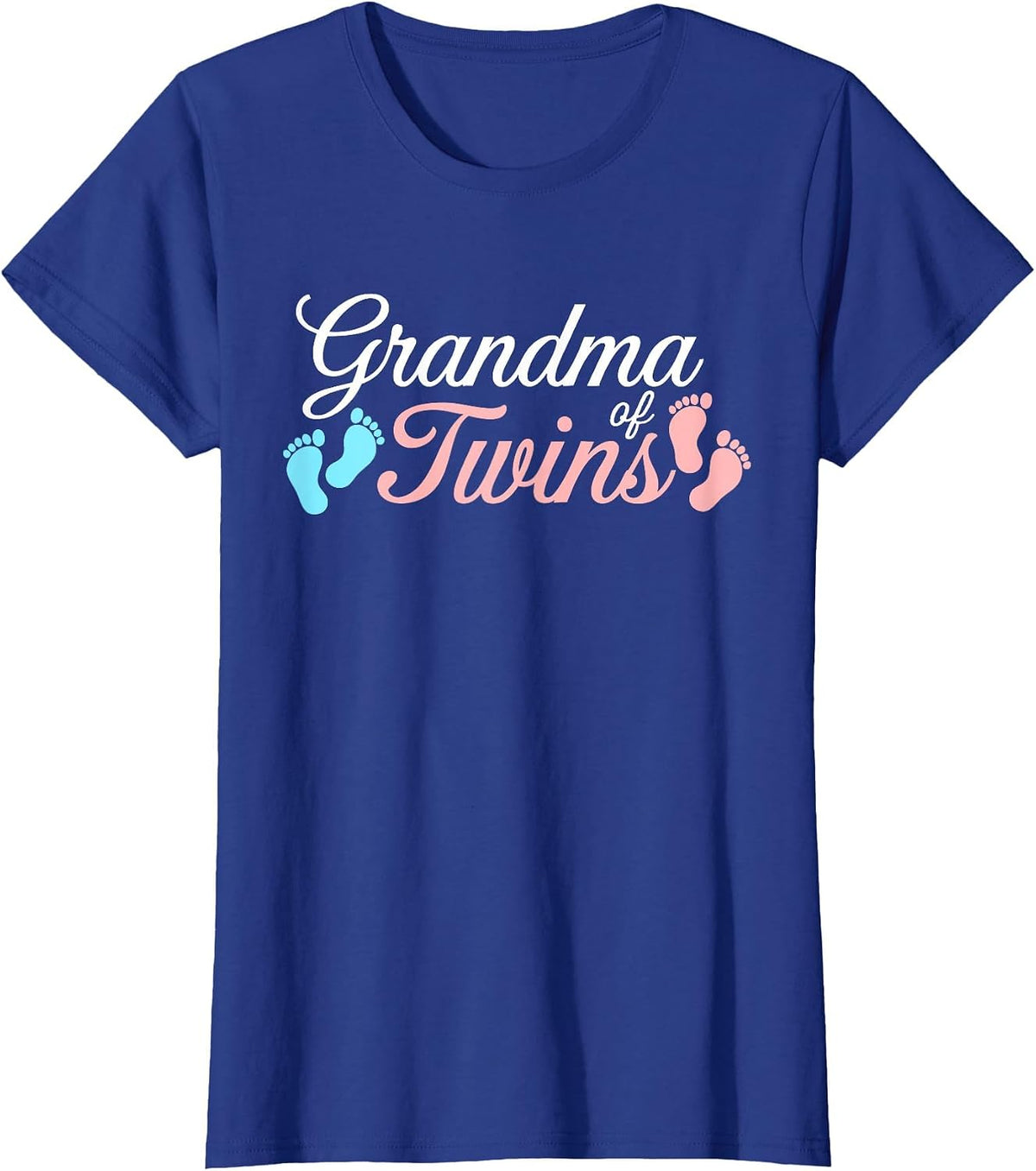 Grandma of Twins Shirt Women Twin Grandma Mothers Day T-Shirt - Royal Blue