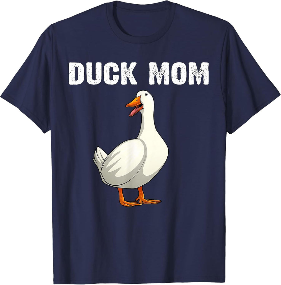 Cool Duck Mom for Women Mother Mama Farm Animal Lover Ducks T-Shirt - Navy Blue