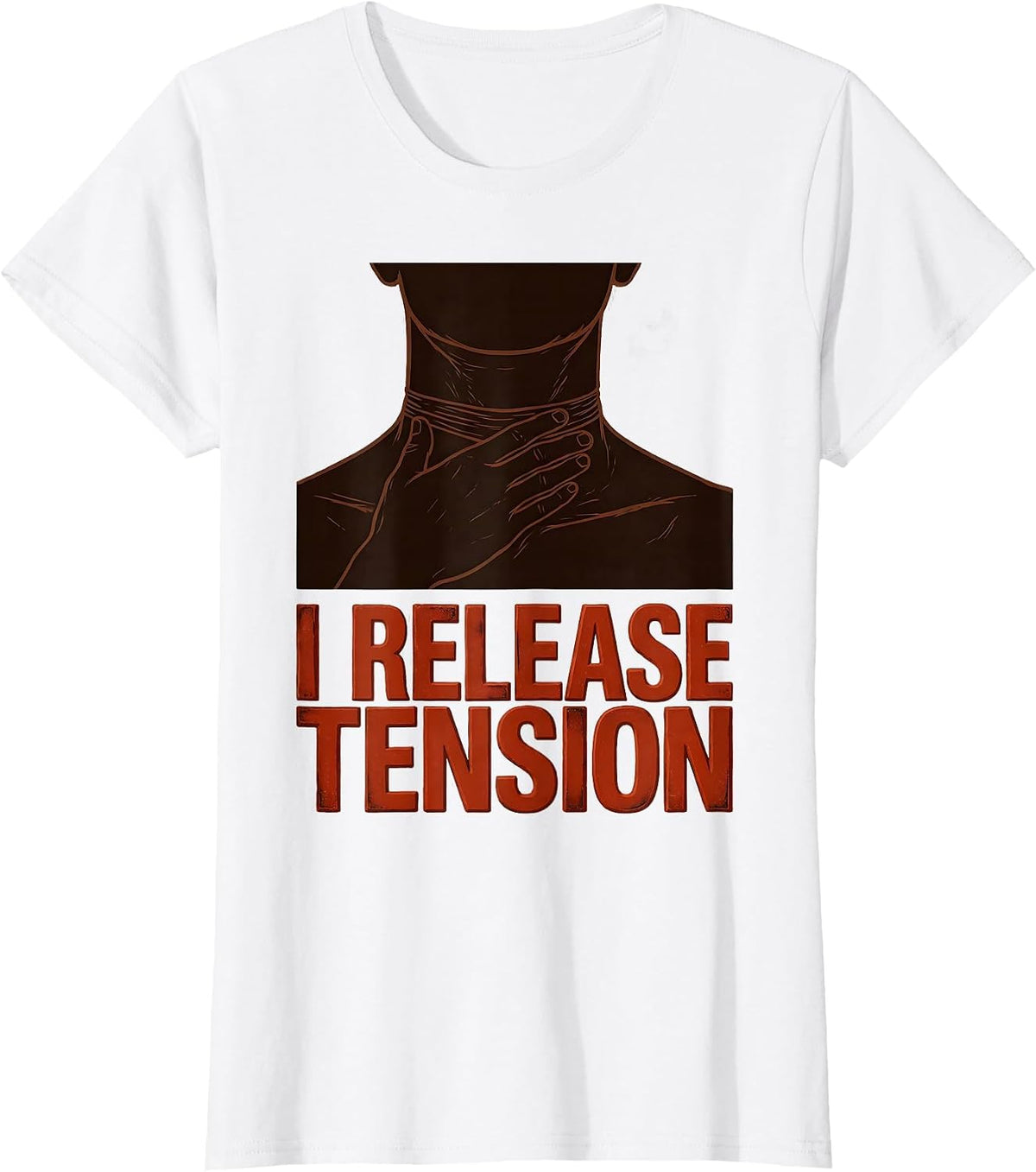 I Release Tension Wood Type Letterpress Massage Therapist T-Shirt - White