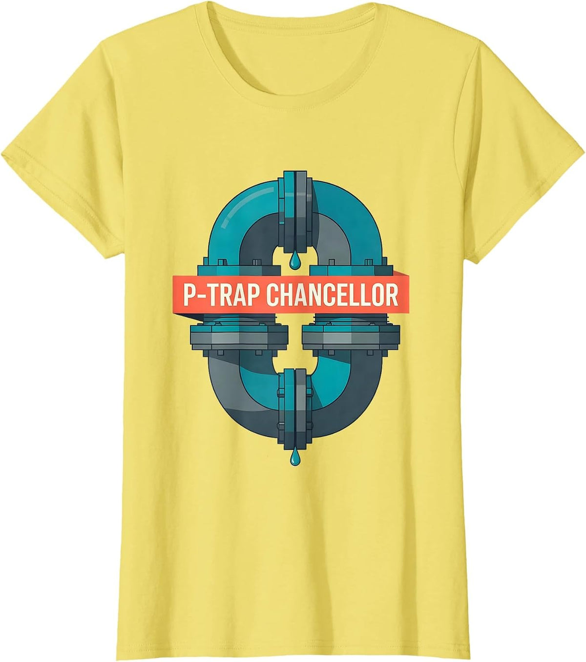 P-Trap Chancellor Funny Plumber Pipefitter Steamfitter Gift T-Shirt - Lemon Yellow