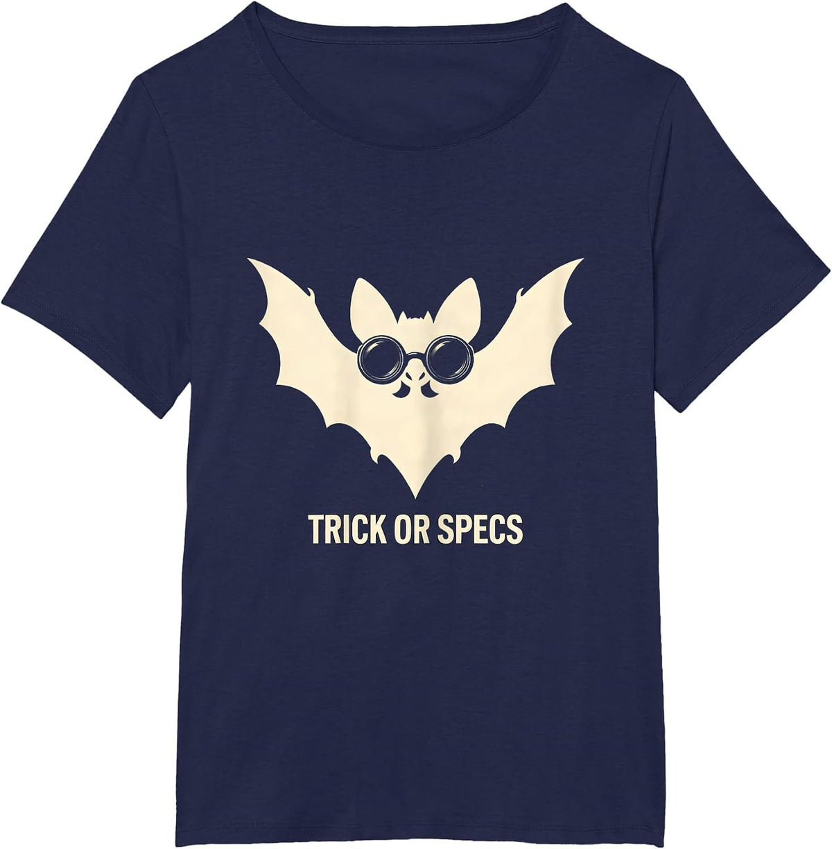 Women's Trick or Specs Silhouette Halloween Optometrist Eye Doctor T-Shirt - Navy Blue
