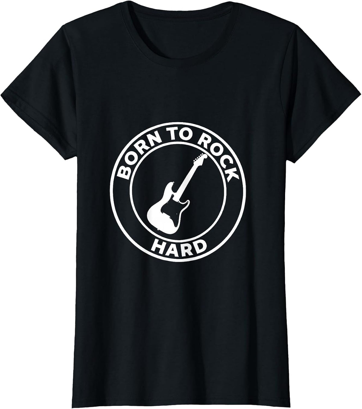 Born to Rock Hard Band Graphic Design T-Shirt - Black