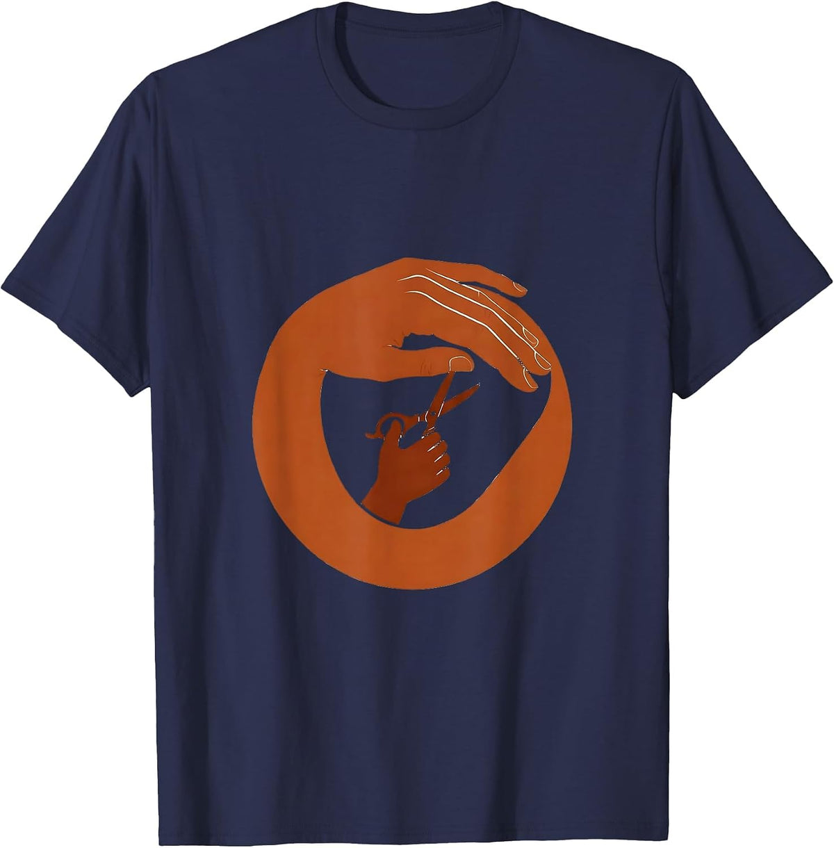 Men's Paraprofessional Guiding Hands Scissors Art T-Shirt - Navy Blue
