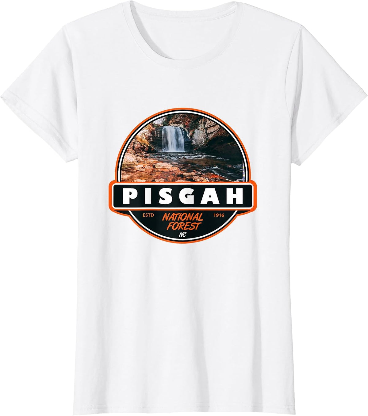 Pisgah National Forest North Carolina Badge T-Shirt - White