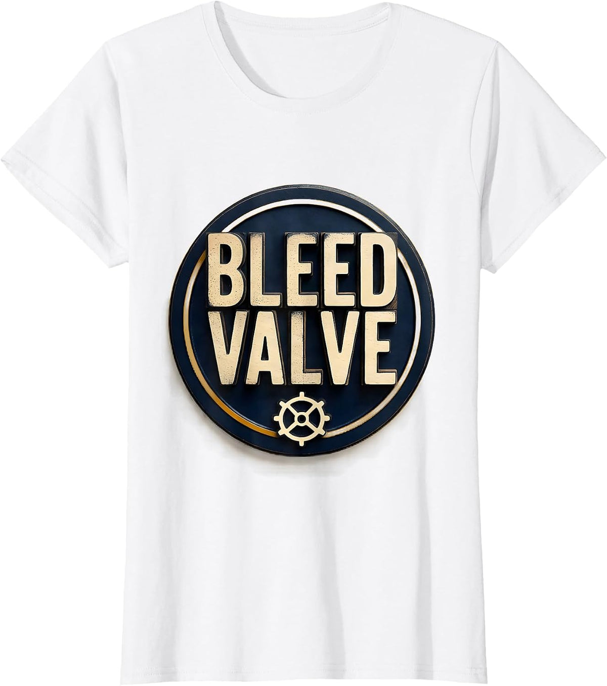 Women's Bleed Valve Wood Type Letterpress Funny Plumber Pipefitter T-Shirt - White