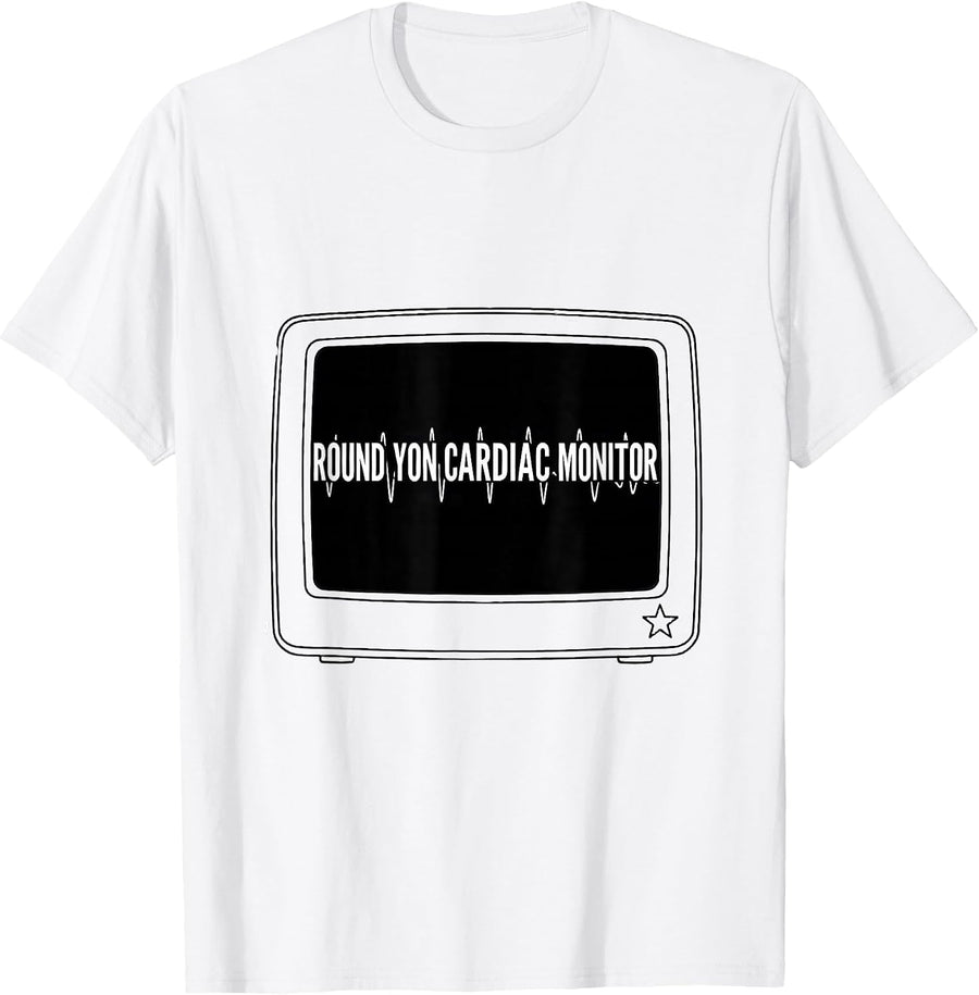 Men's Round Yon Cardiac Monitor Funny Nurse Christmas Humor T-Shirt - White