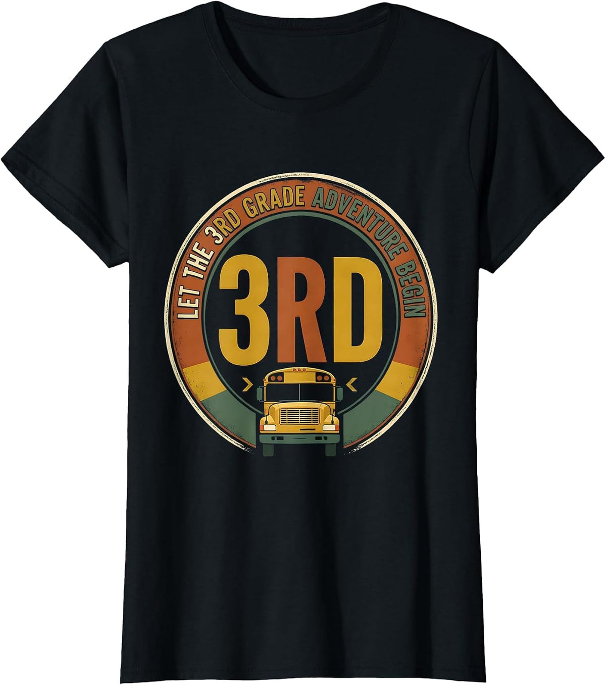 Women's Let The 3rd Grade Adventure Begin Vintage Teacher Team Back T-Shirt - Black
