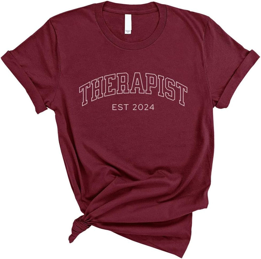 TeesAndTankYou 2024 Therapist Shirt Unisex - Maroon