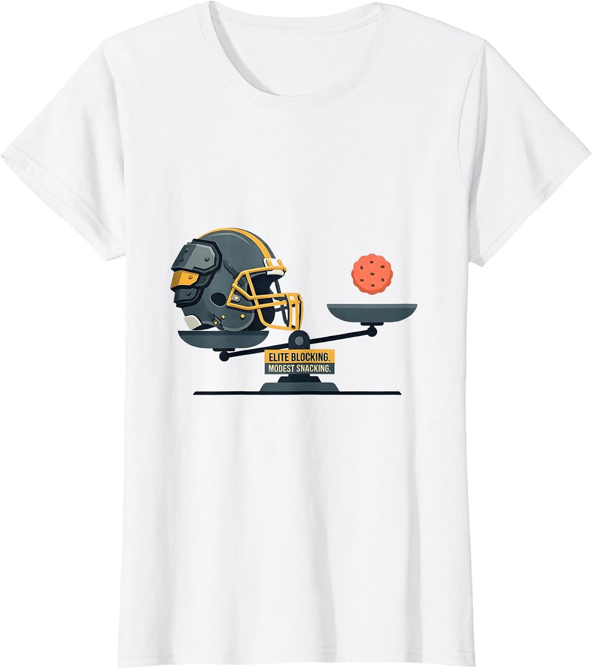 Elite Blocking Modest Snacking Funny Football Lineman T-Shirt - White