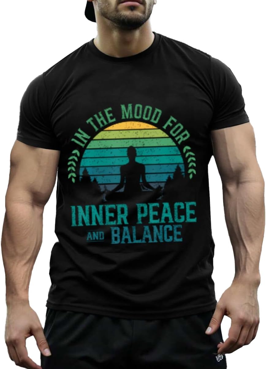 T-Shirts,is Potato,Unisex Classic Cotton Graphic Tops - Inner Peace Balance Zen Yoga