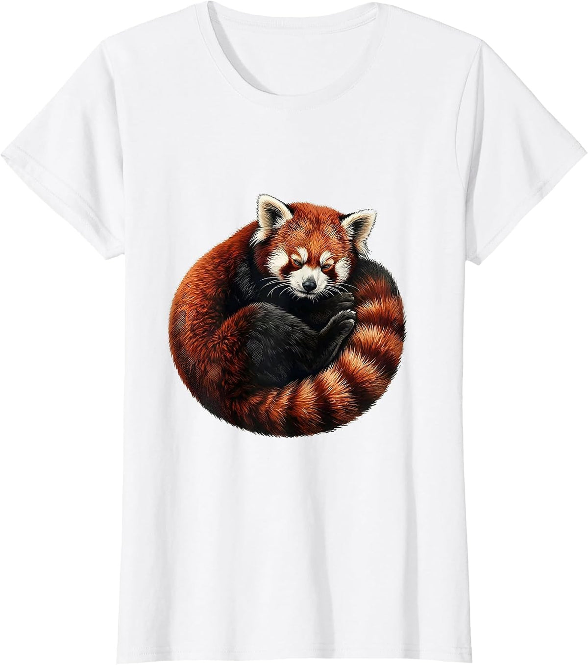 Red Panda Curling Funny Animal Lover Humor T-Shirt - White