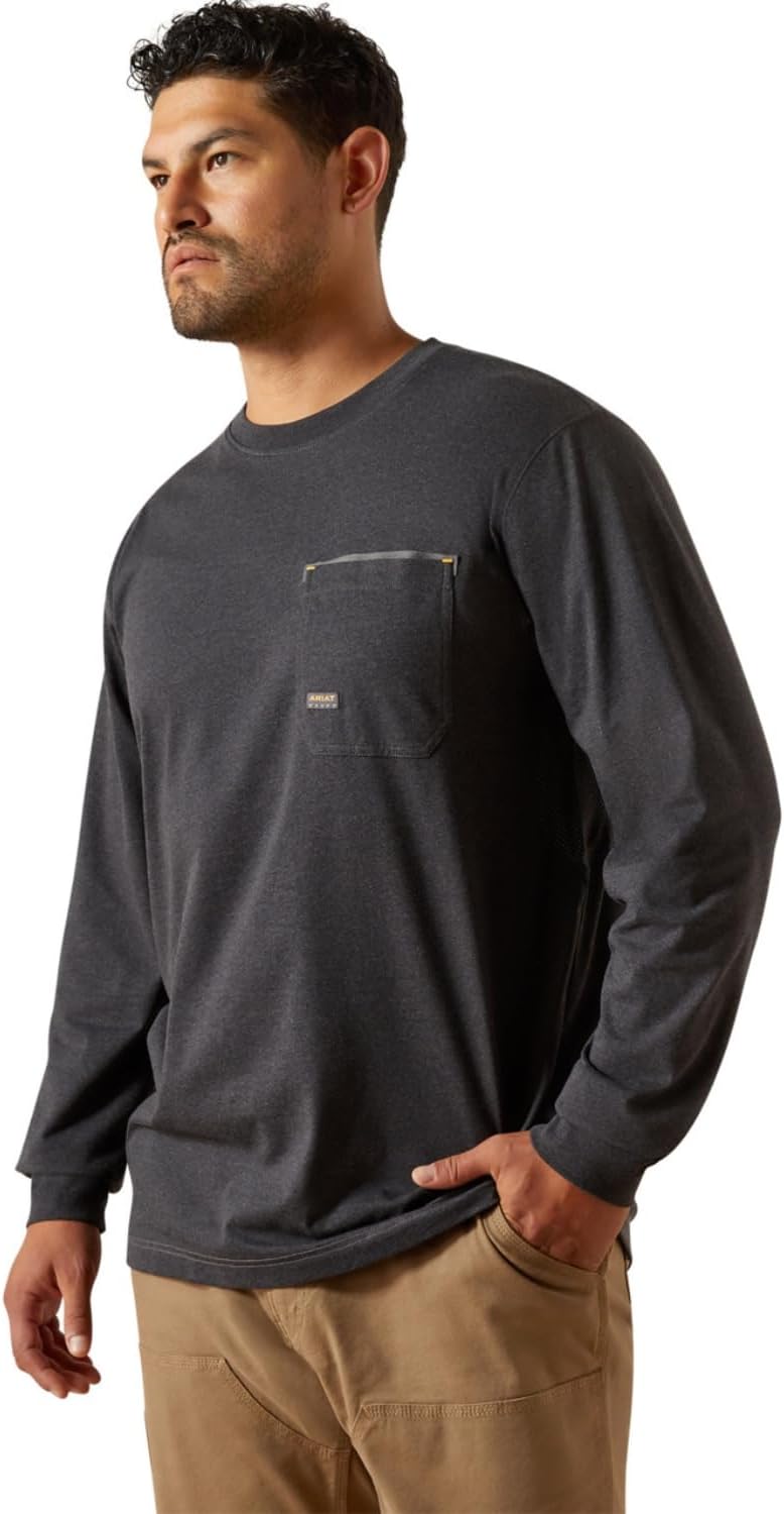 ARIAT Men's Rebar Workman Brickyard T-Shirt - Charcoal Heather