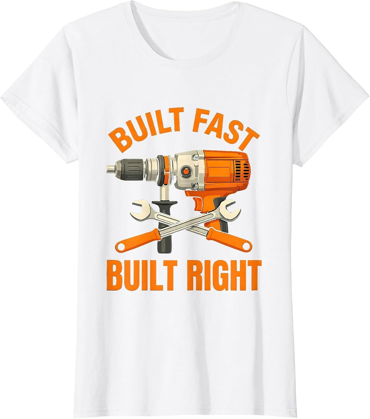 Women's Built Fast Built Right Pit Crew Racing Design T-Shirt - White