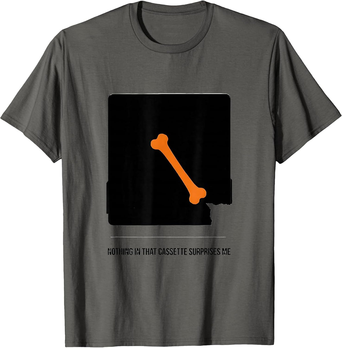 Men's Nothing In That Cassette Surprises Me Brutalist Radiology T-Shirt - Asphalt Grey