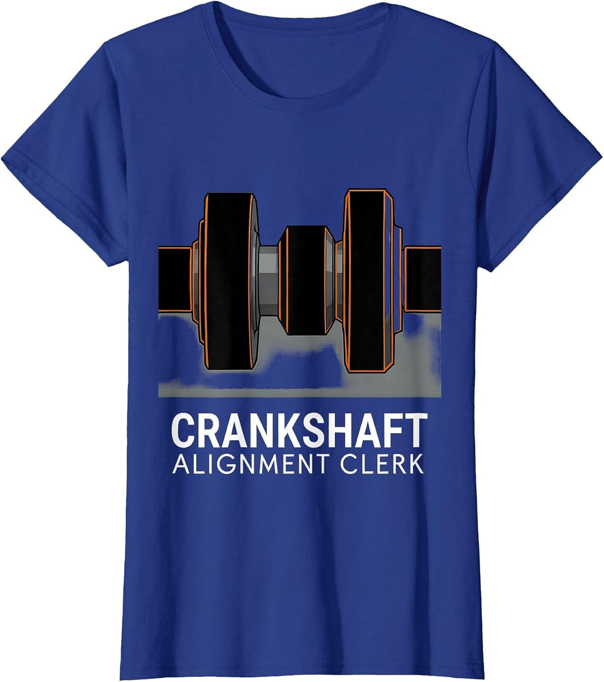 Women's Crankshaft Alignment Clerk Brutalist Car Guy Mechanic T-Shirt - Royal Blue