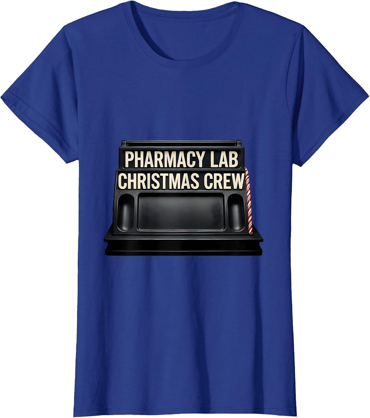 Women's Pharmacy Lab Christmas Crew Funny Pharmacy Tech Squad T-Shirt - Royal Blue