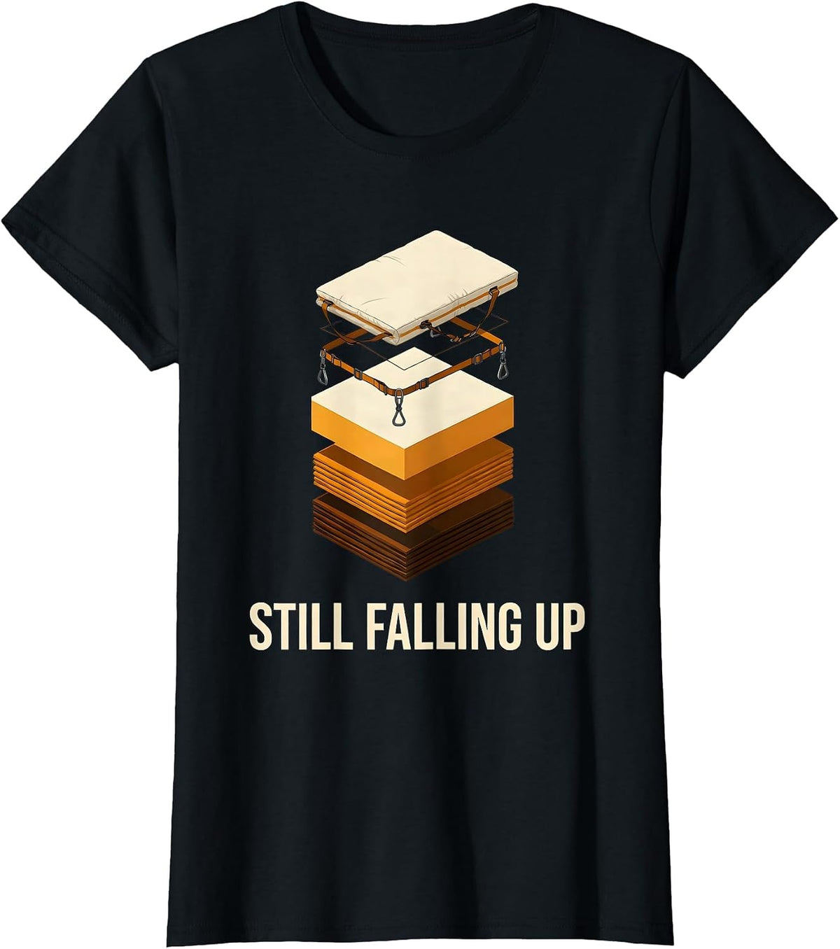 Women's Still Falling Up Funny Rock Climbing Bouldering Climber Gift T-Shirt - Black