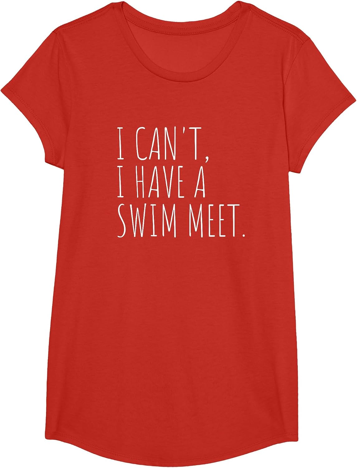 I Can't I Have A Swim Meet Funny Swimming T-Shirt - Girls Red