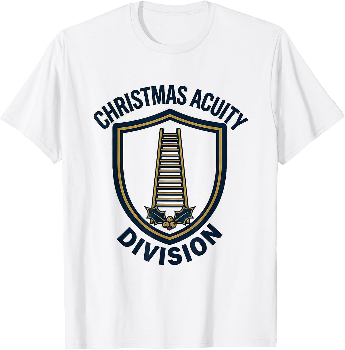 Men's Christmas Acuity Division Emblem Optometrist Eye Doctor T-Shirt - White
