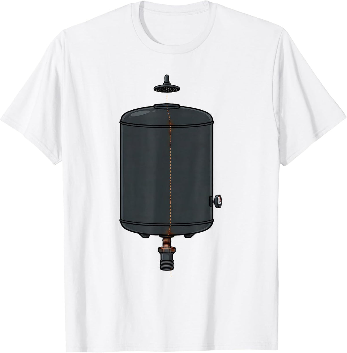 Men's Plumber Exploded Water Heater Funny Plumbing Humor T-Shirt - White