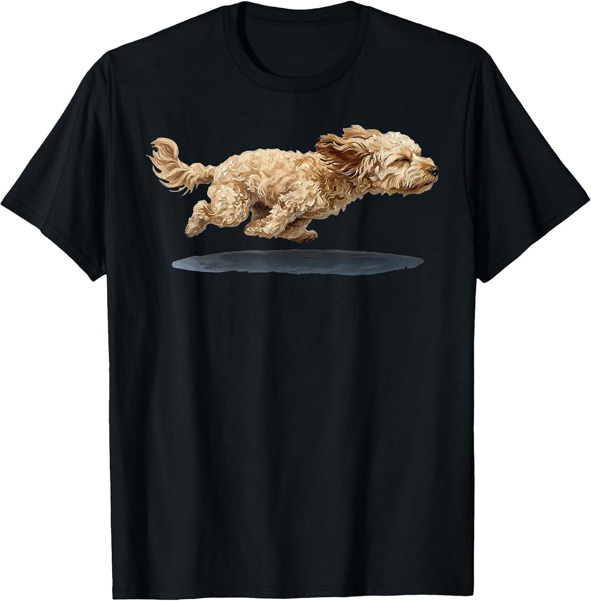 Running Cavapoo Dog Mom Pet Lovers Owner Kids Men Women T-Shirt - Black
