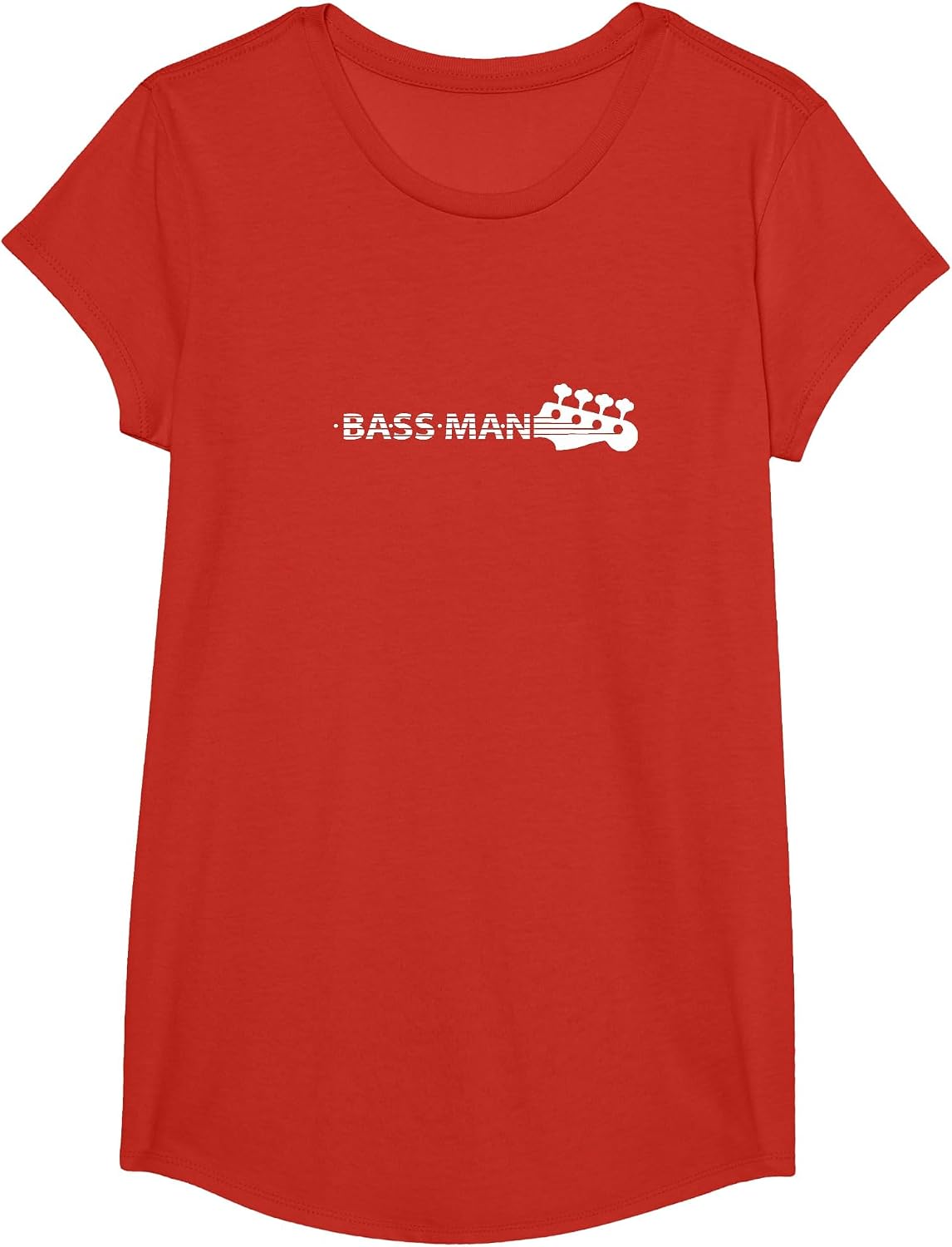 Bass Man Instrument Player Rhythm Music T-Shirt - Girls Red