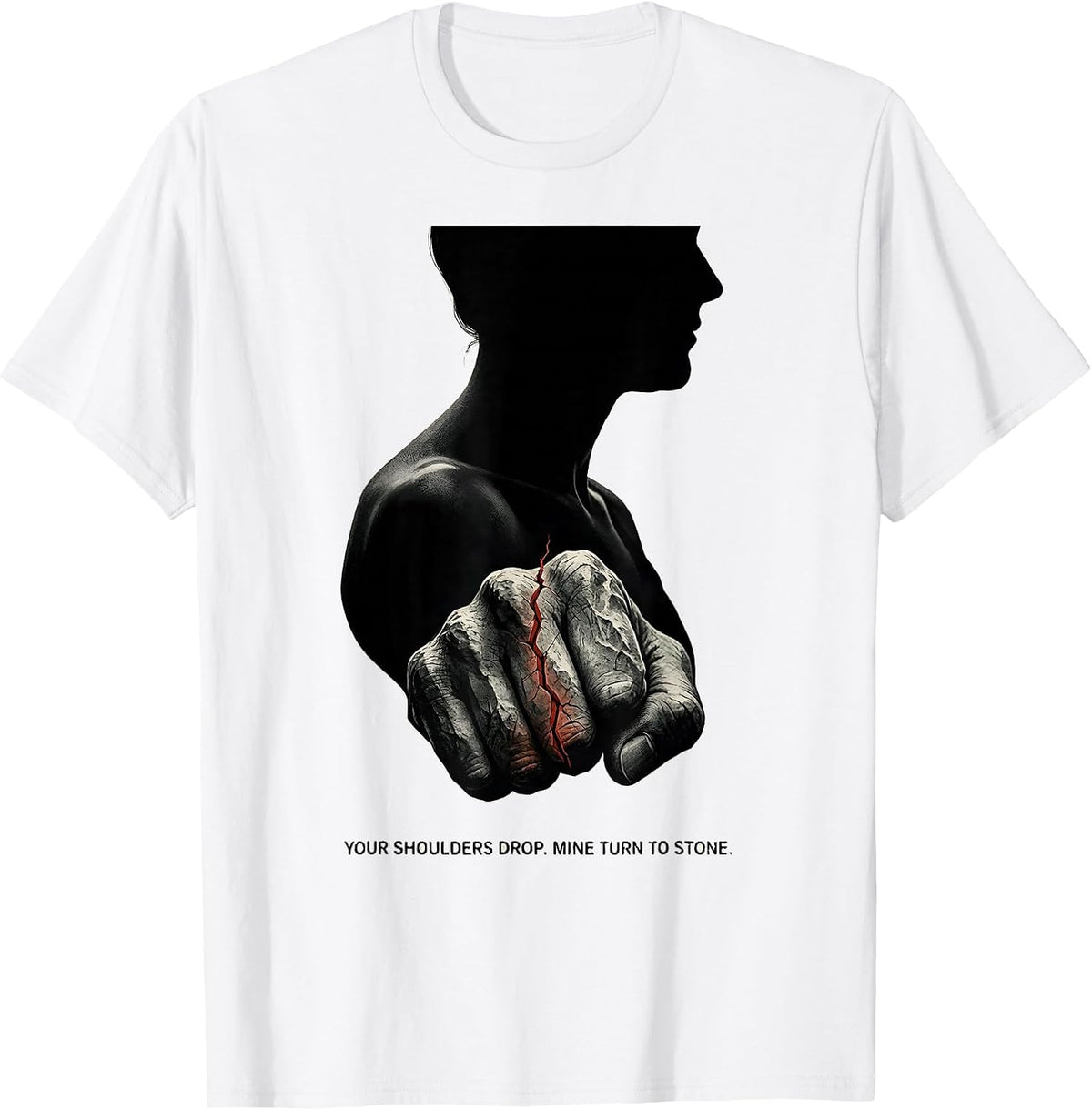 Men's Your Shoulders Drop. Mine Turn To Stone. Massage Therapist T-Shirt - White