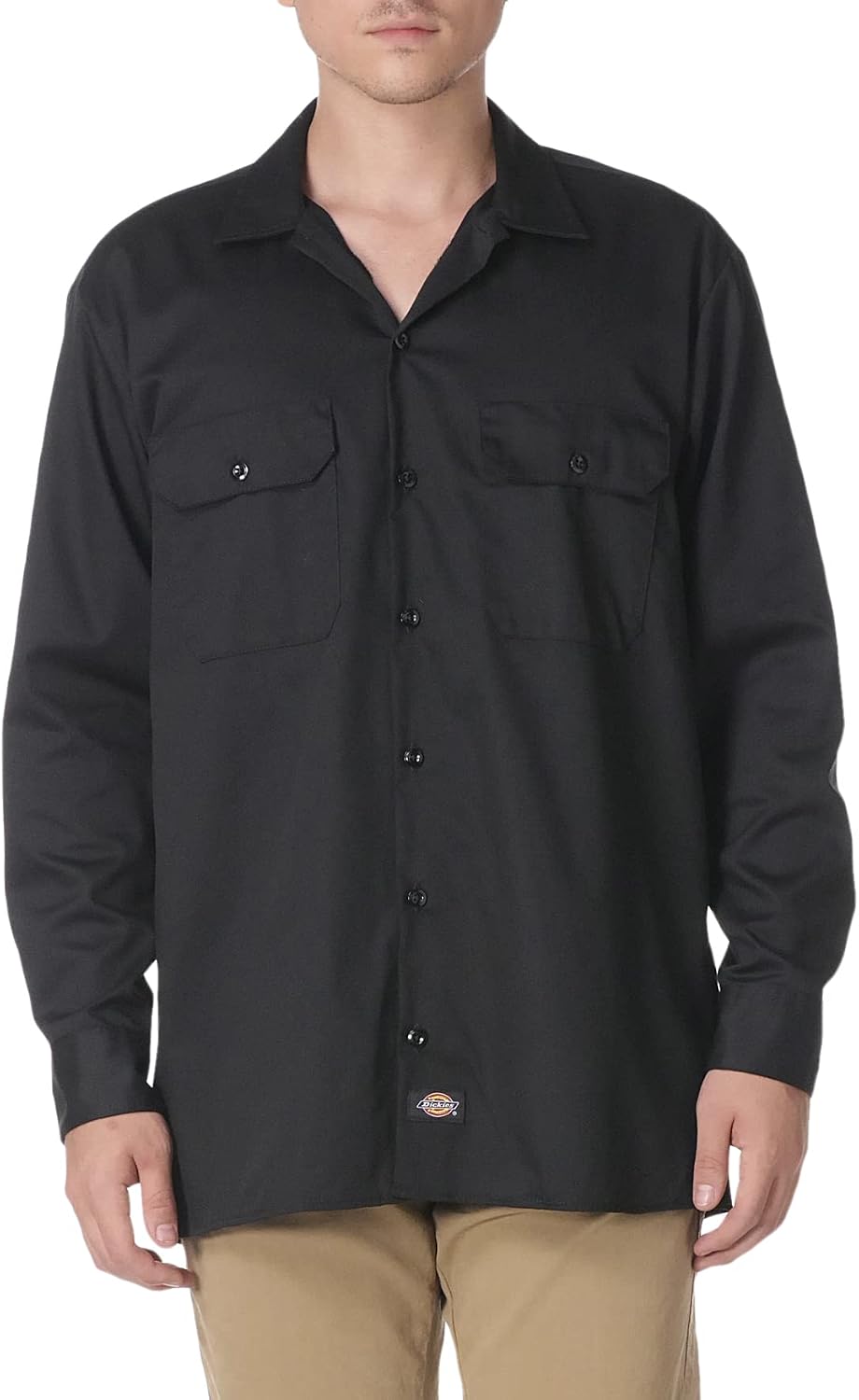 Dickies Men's Long Sleeve Flex Twill Work Shirt - Black V1
