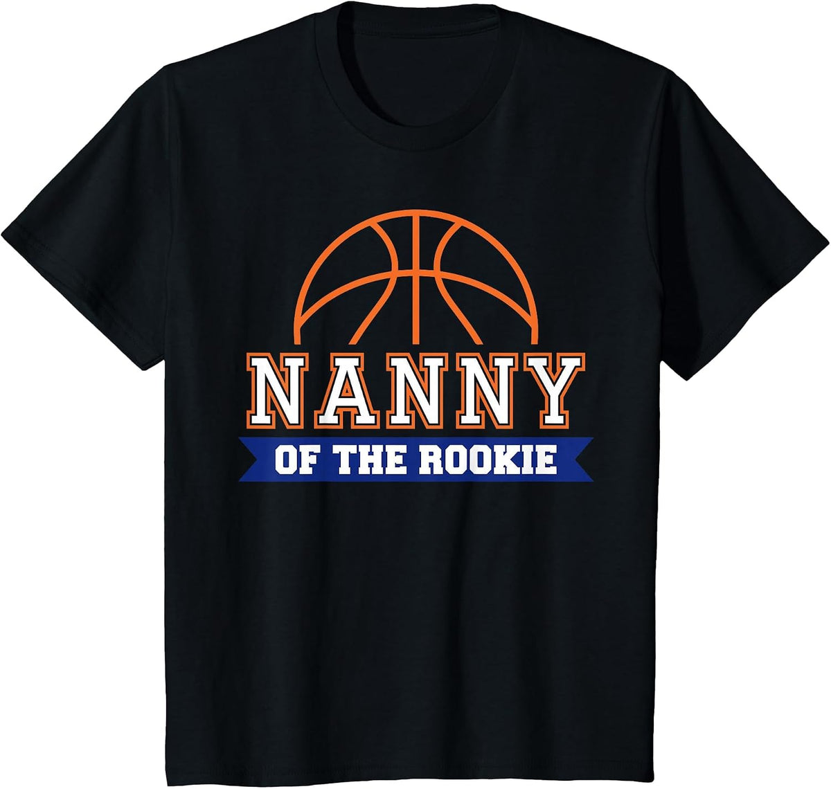 Nanny of Rookie 1st Birthday Basketball Theme Matching Party T-Shirt - Black