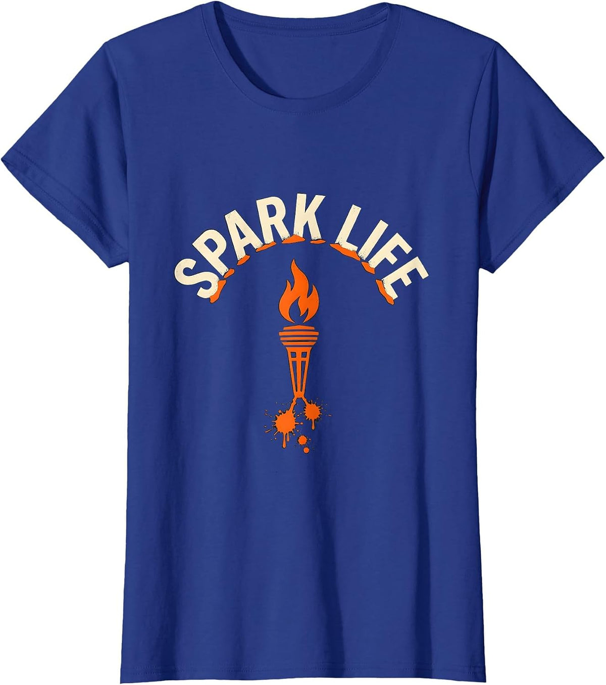 Women's Spark Life Bold Stencil Welder Blue Collar Worker Humor T-Shirt - Royal Blue