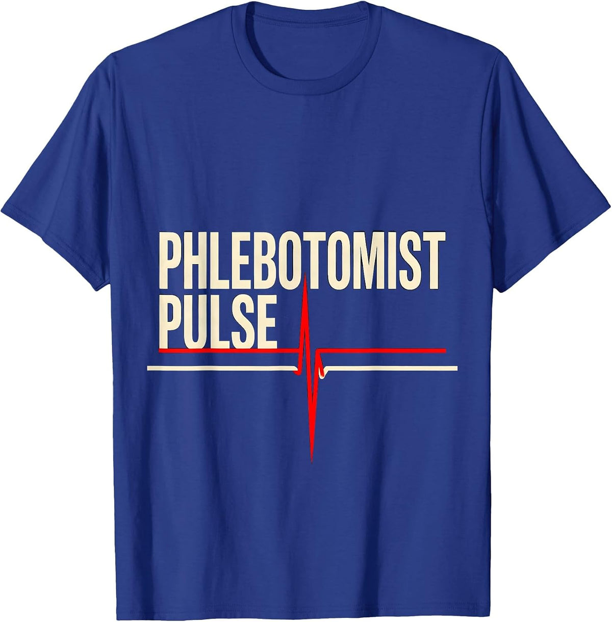 Men's Phlebotomist Pulse Occupational Heartbeat EKG Pulse Identity T-Shirt - Royal Blue