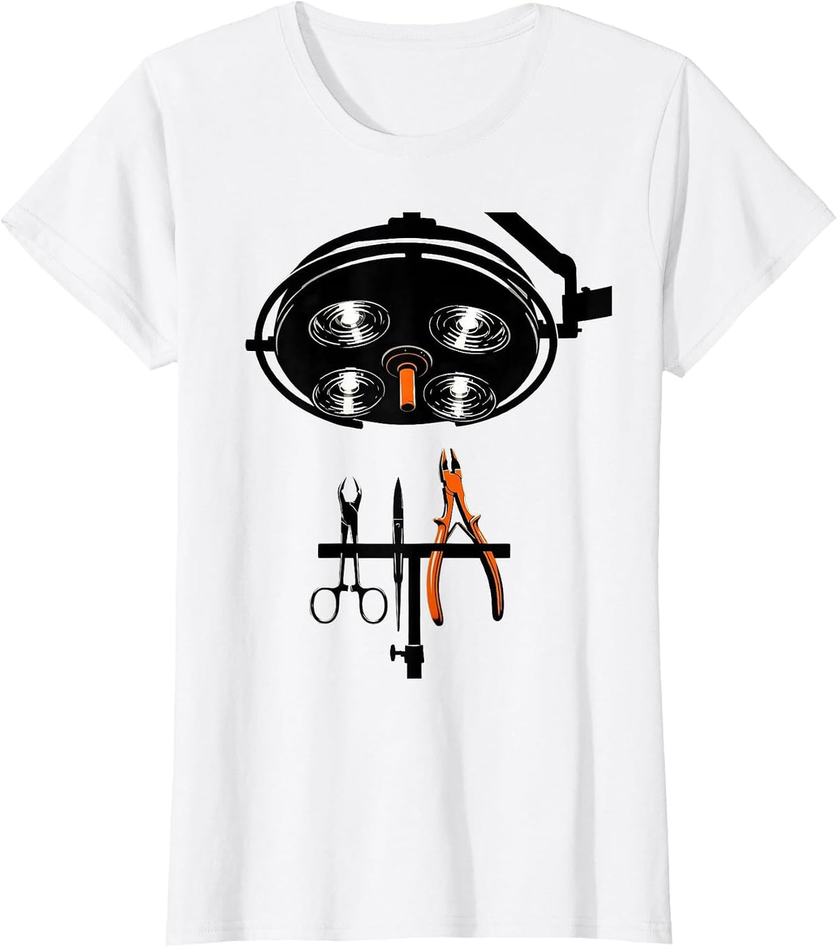 Brutalist Surgical Light Scrub Tech Occupational Pride T-Shirt - White