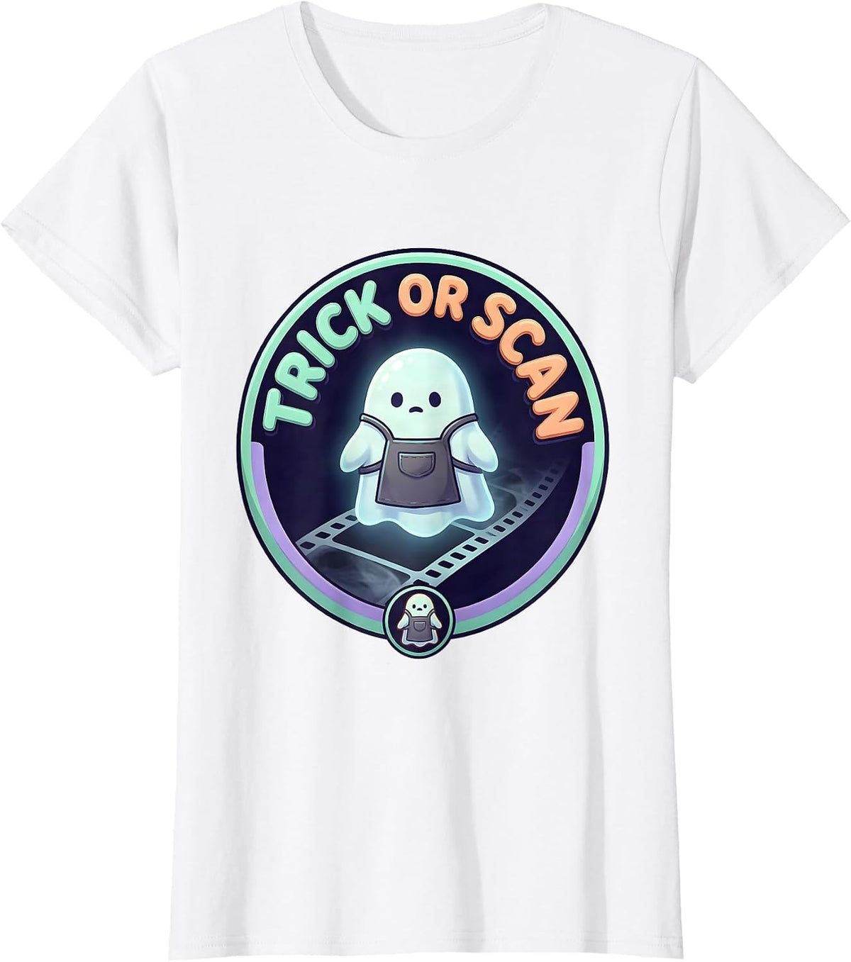 Trick Or Scan Cute Kawaii Ghost Radiology Technician T-Shirt - White