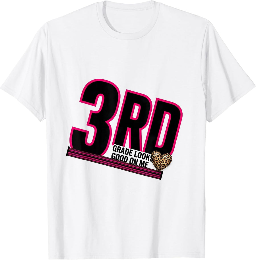 Men's 3rd Grade Looks Good On Me Kids Girl Teacher Back To School T-Shirt - White